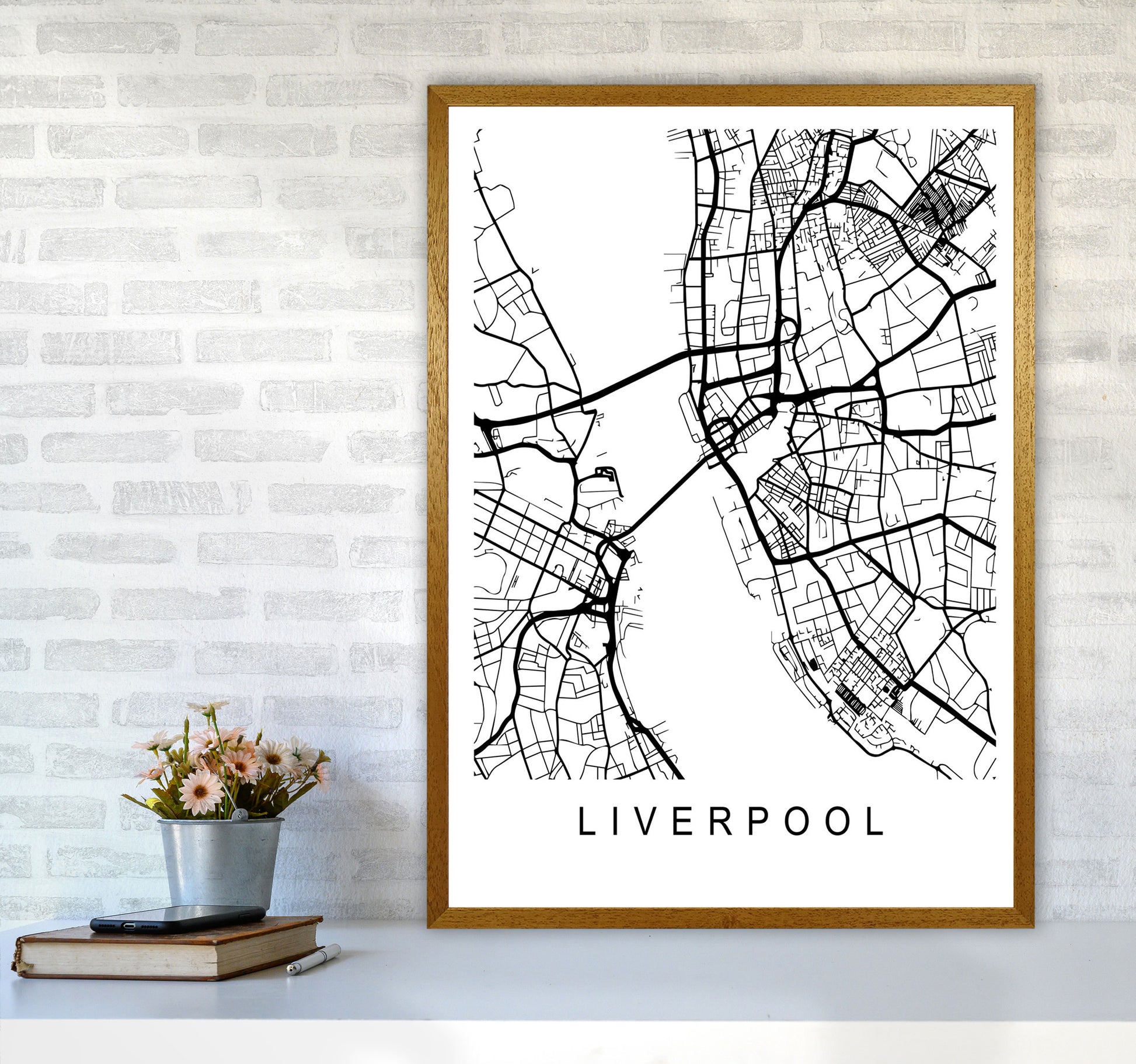 Liverpool Map Art Print by Pixy Paper A1 Print Only
