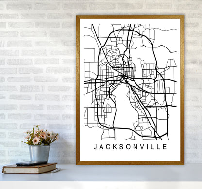 Jacksonville Map Art Print by Pixy Paper A1 Print Only