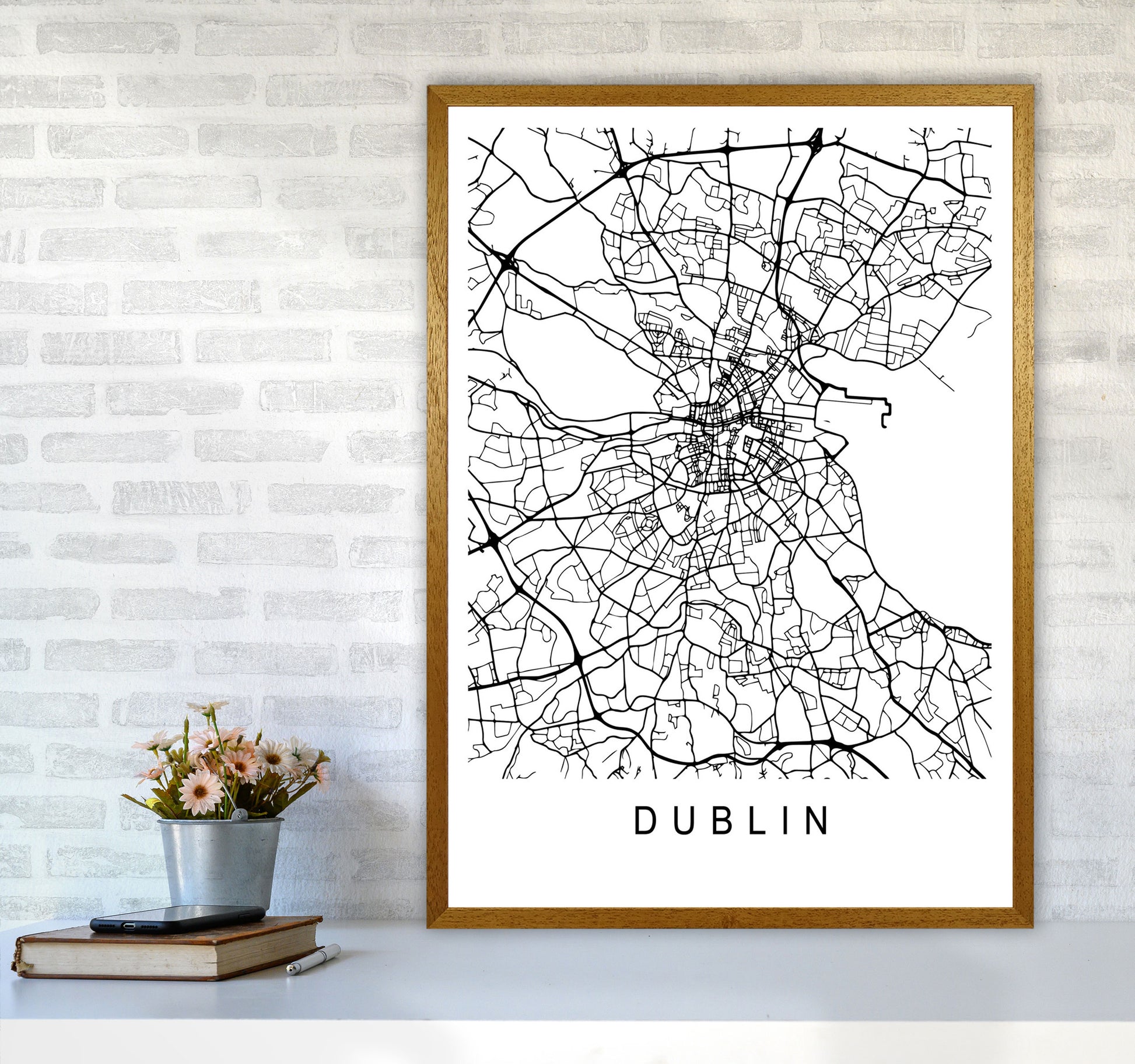 Dublin Map Art Print by Pixy Paper A1 Print Only