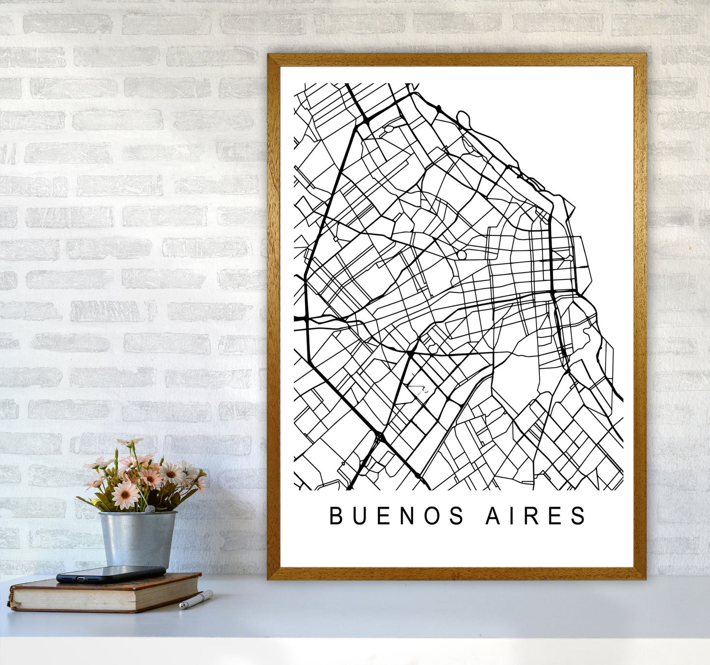 Buenos Aires Map Art Print by Pixy Paper A1 Print Only