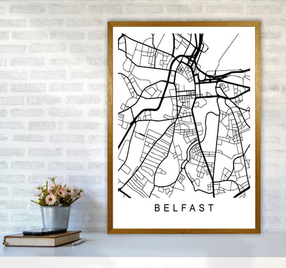 Belfast Map Art Print by Pixy Paper A1 Print Only