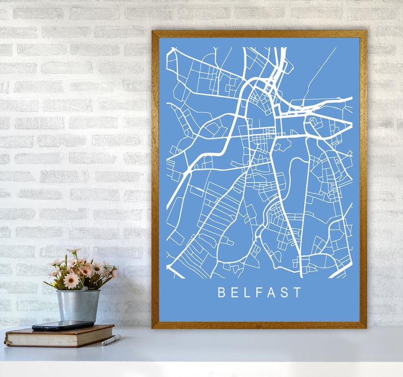 Belfast Map Blueprint Art Print by Pixy Paper A1 Print Only