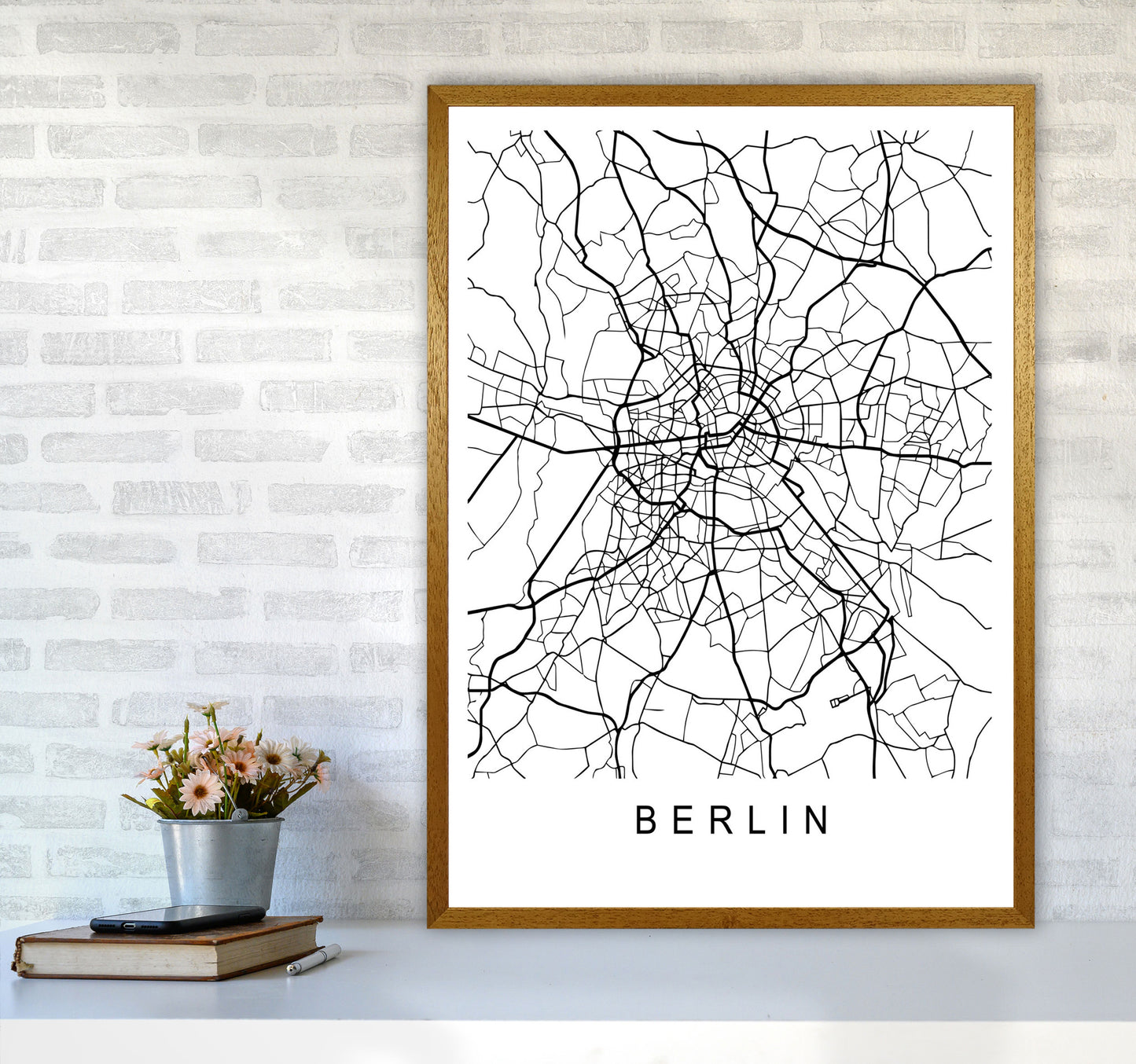 Berlin Map Art Print by Pixy Paper A1 Print Only