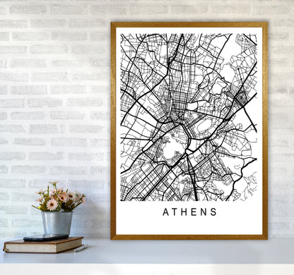 Athens Map Art Print by Pixy Paper A1 Print Only