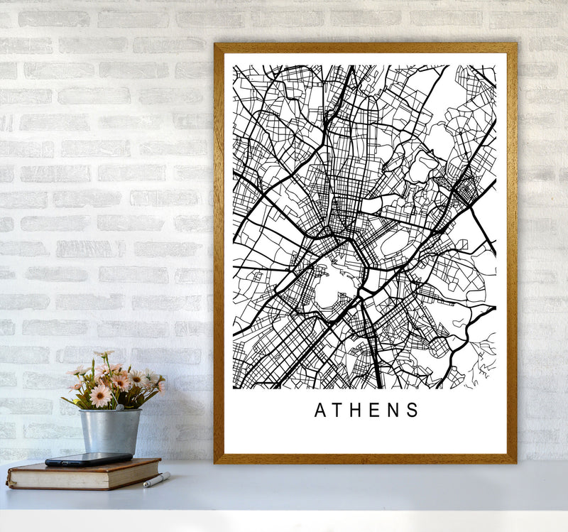 Athens Map Art Print by Pixy Paper A1 Print Only