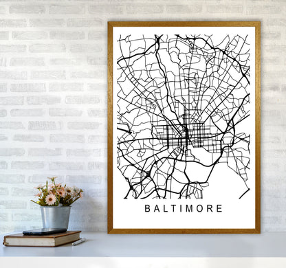 Baltimore Map Art Print by Pixy Paper A1 Print Only