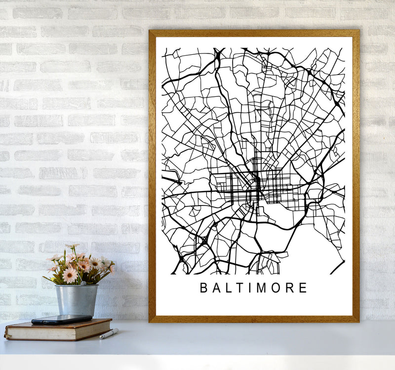 Baltimore Map Art Print by Pixy Paper A1 Print Only