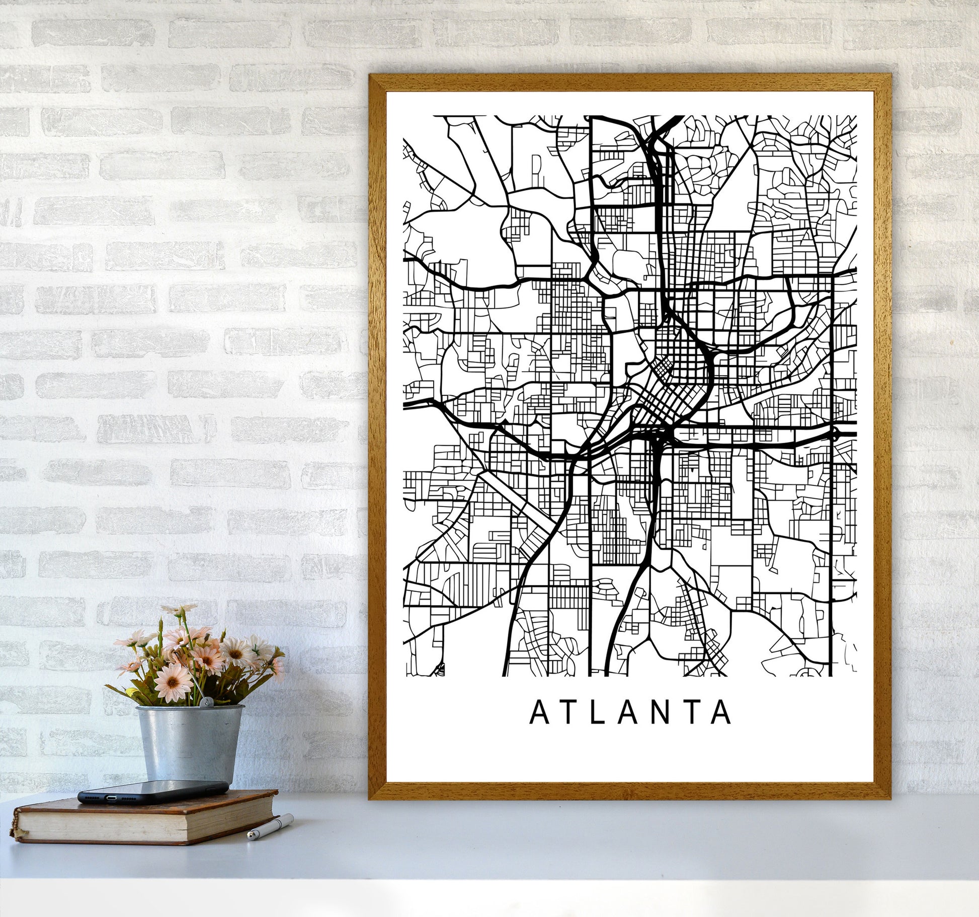 Atlanta Map Art Print by Pixy Paper A1 Print Only