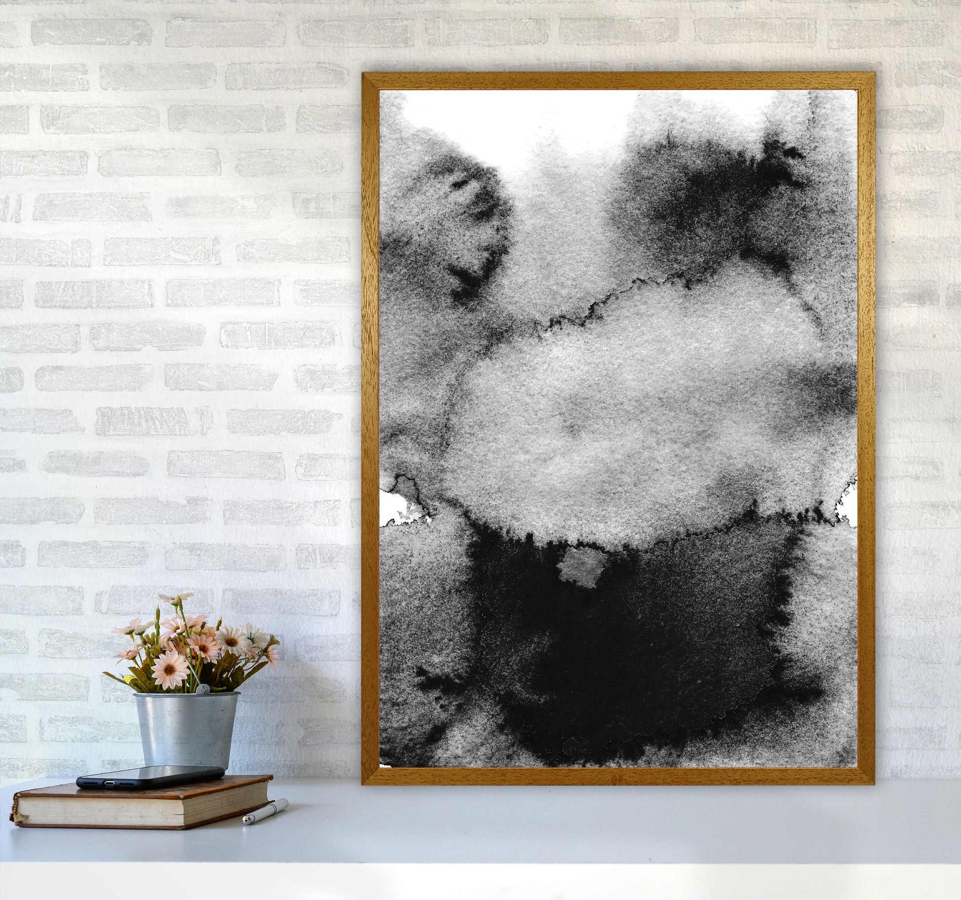 Majestic Monochrome Watercolour 14 Art Print by Pixy Paper A1 Print Only