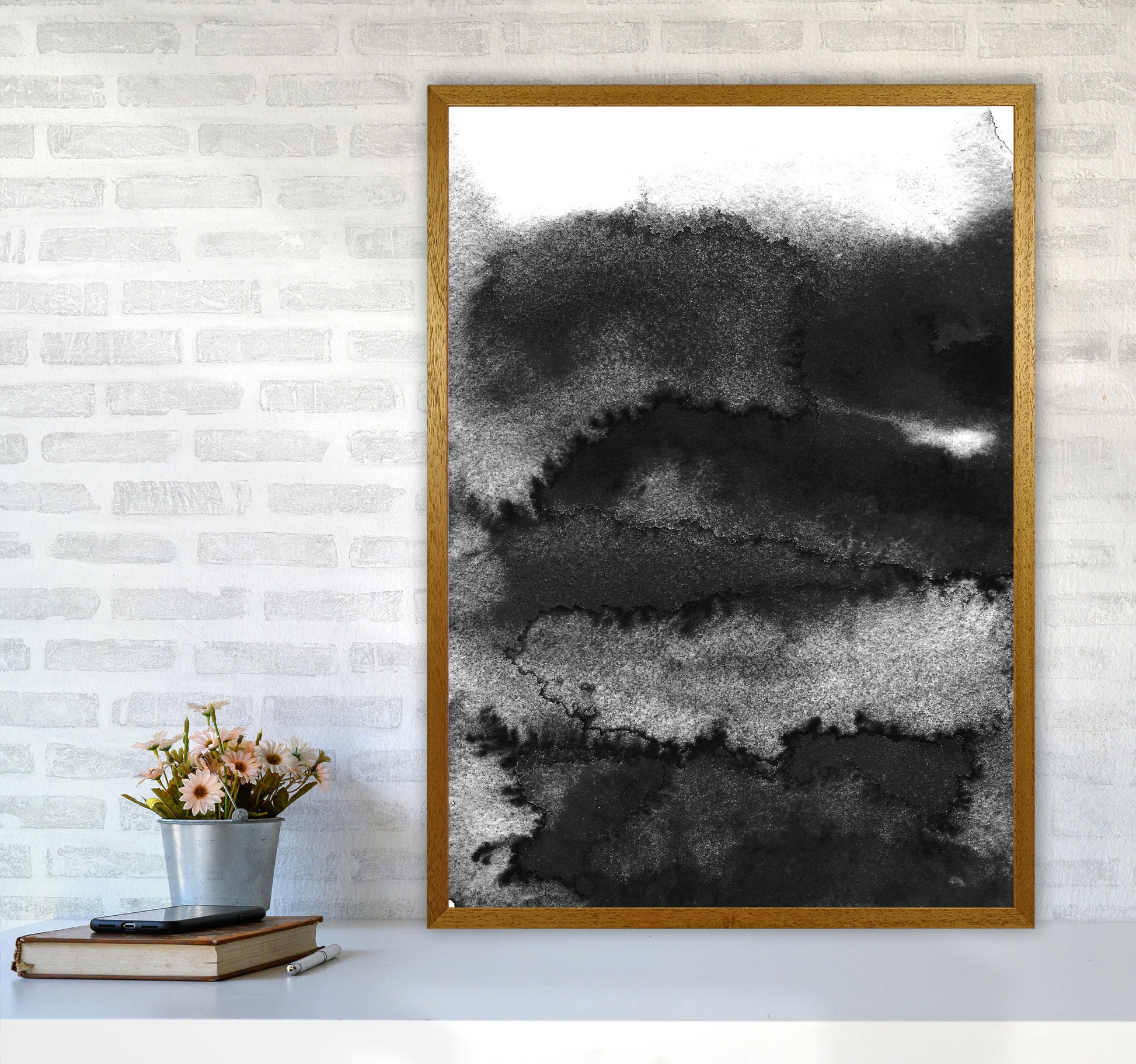 Majestic Monochrome Watercolour 16 Art Print by Pixy Paper A1 Print Only