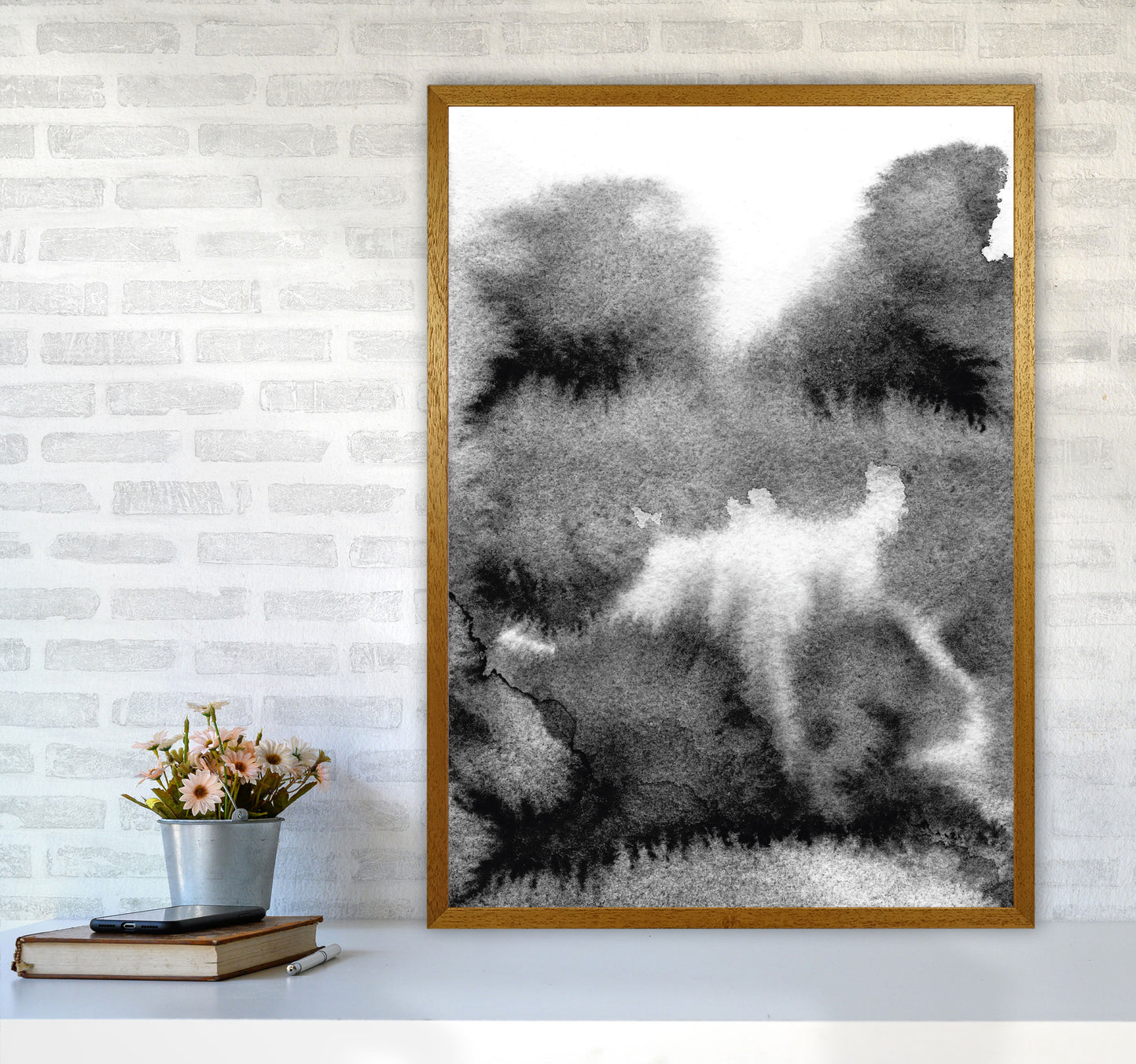 Majestic Monochrome Watercolour 17 Art Print by Pixy Paper A1 Print Only