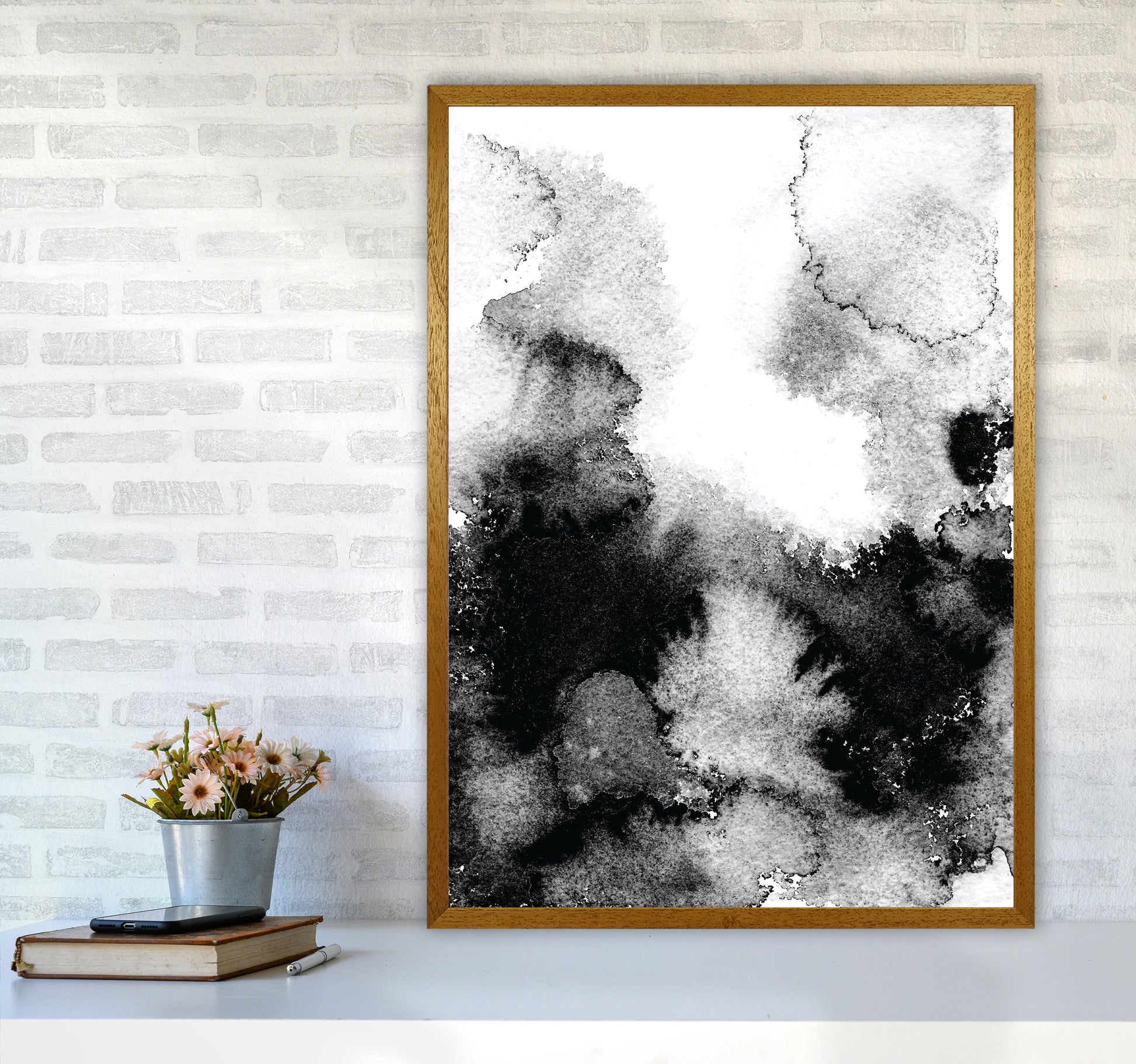 Majestic Monochrome Watercolour 12 Art Print by Pixy Paper A1 Print Only