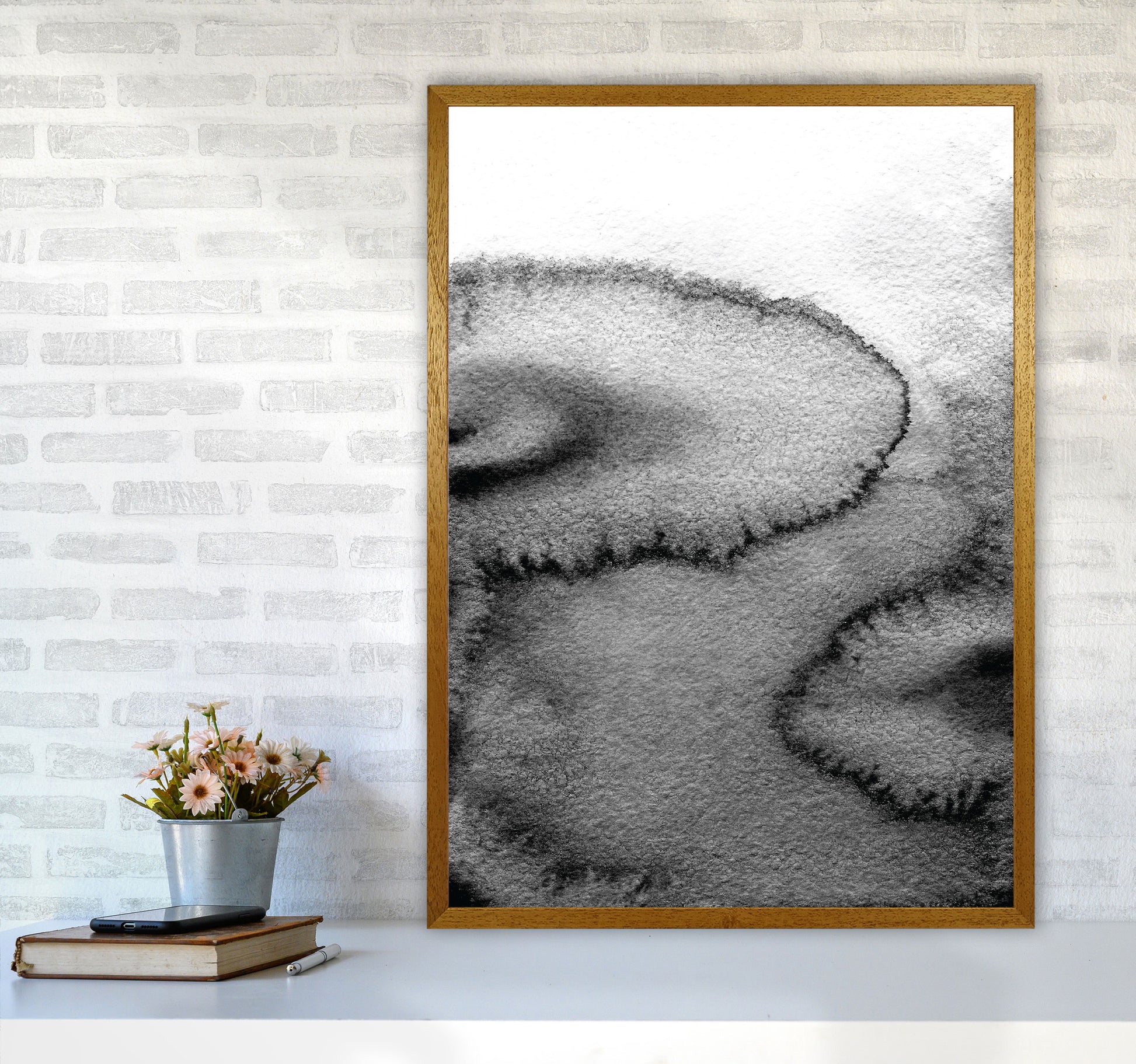 Majestic Monochrome Watercolour 15 Art Print by Pixy Paper A1 Print Only