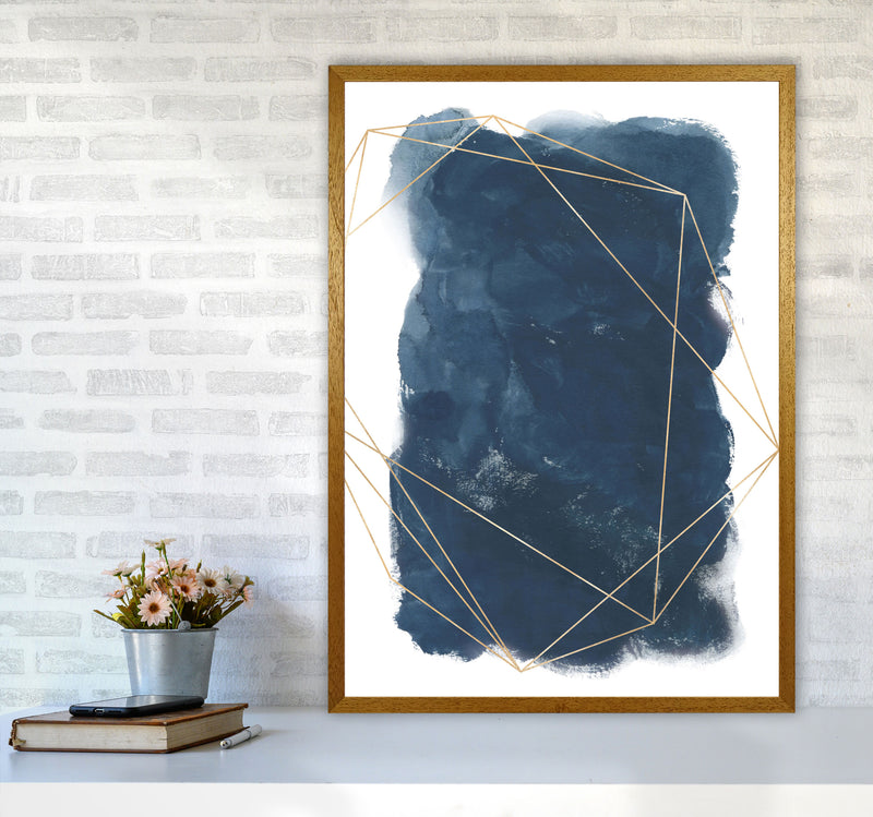 Aztec Navy Watercolour Art Print by Pixy Paper A1 Print Only