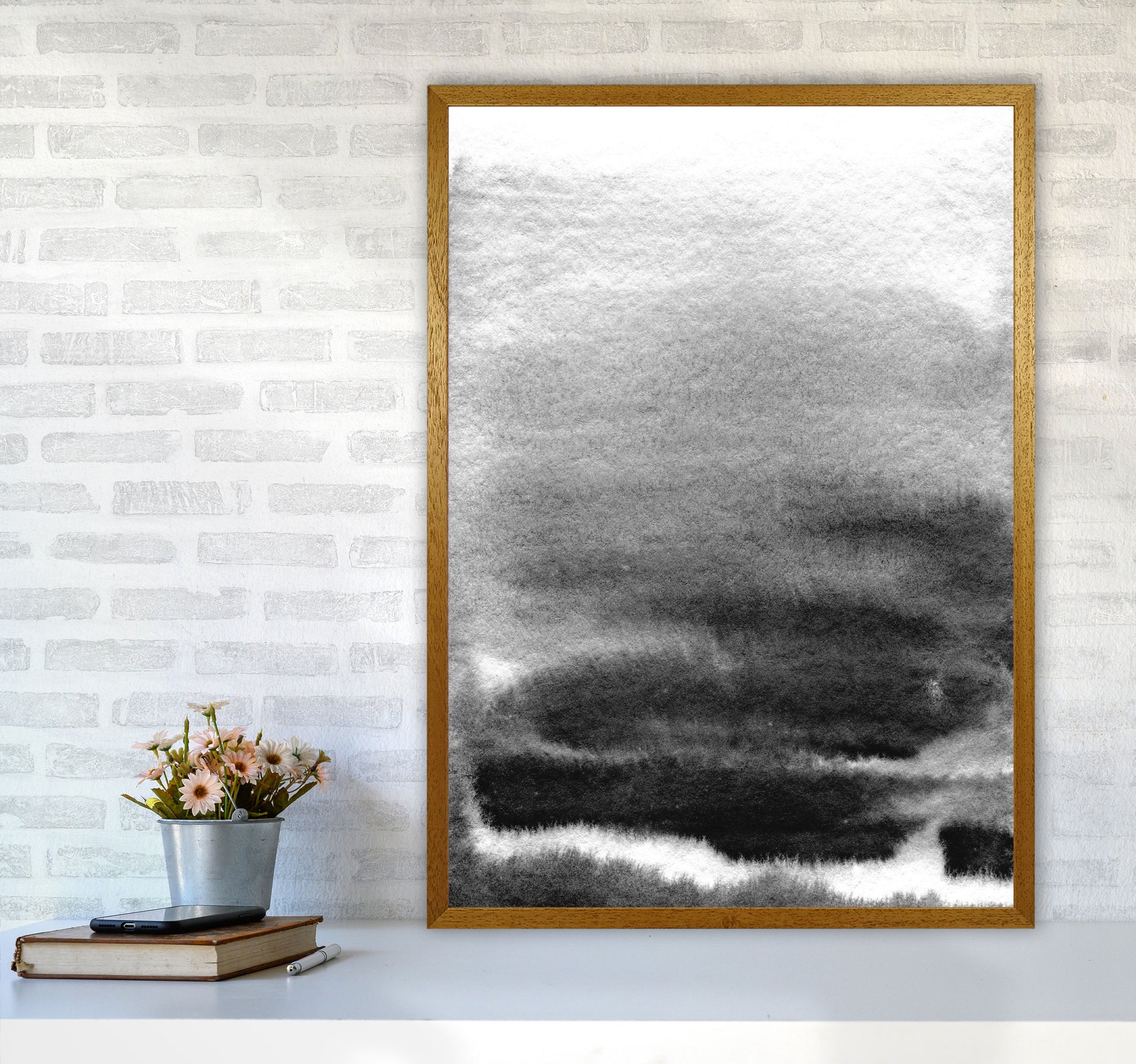 Majestic Monochrome Watercolour 02 Art Print by Pixy Paper A1 Print Only