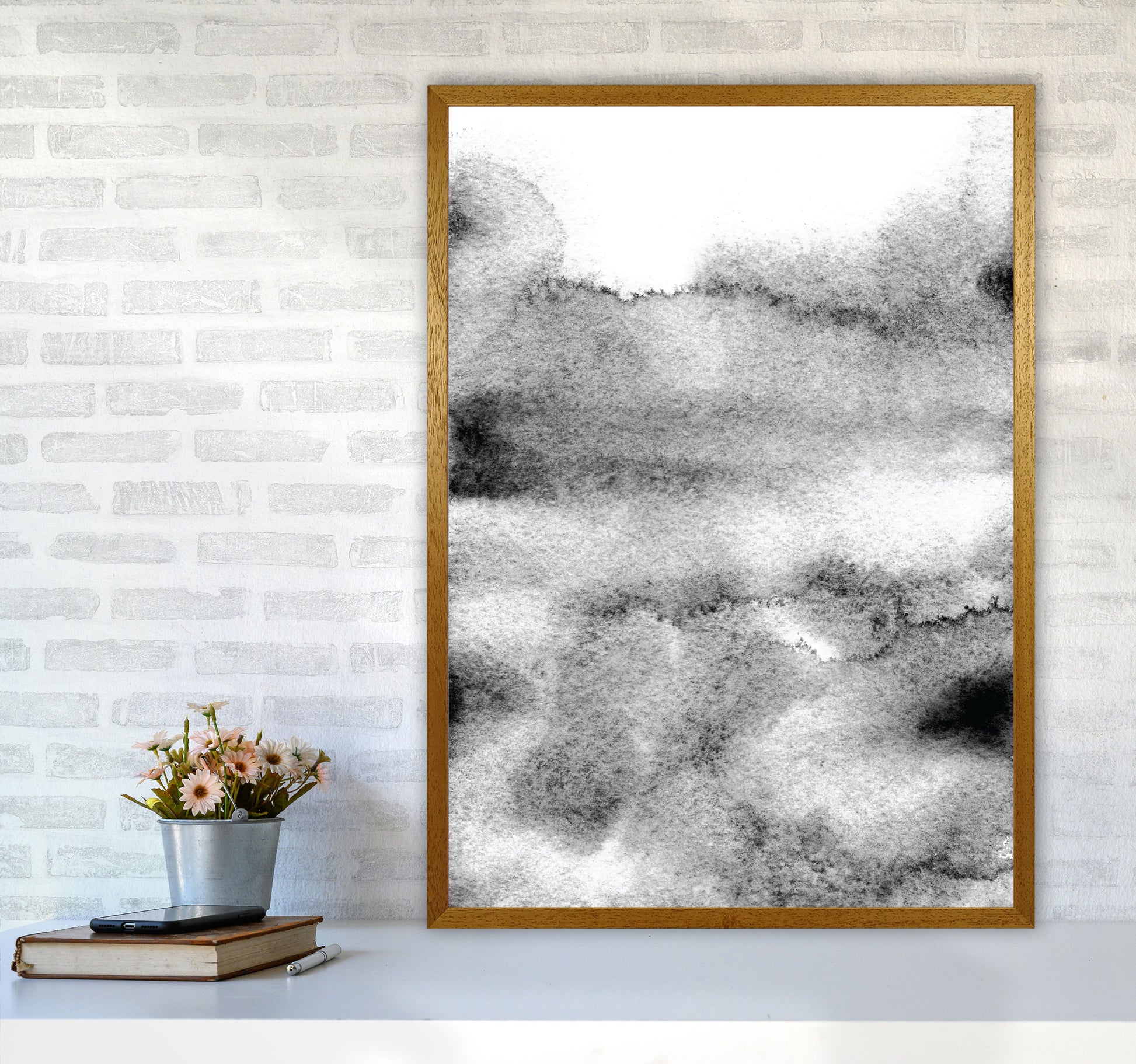 Majestic Monochrome Watercolour 04 Art Print by Pixy Paper A1 Print Only