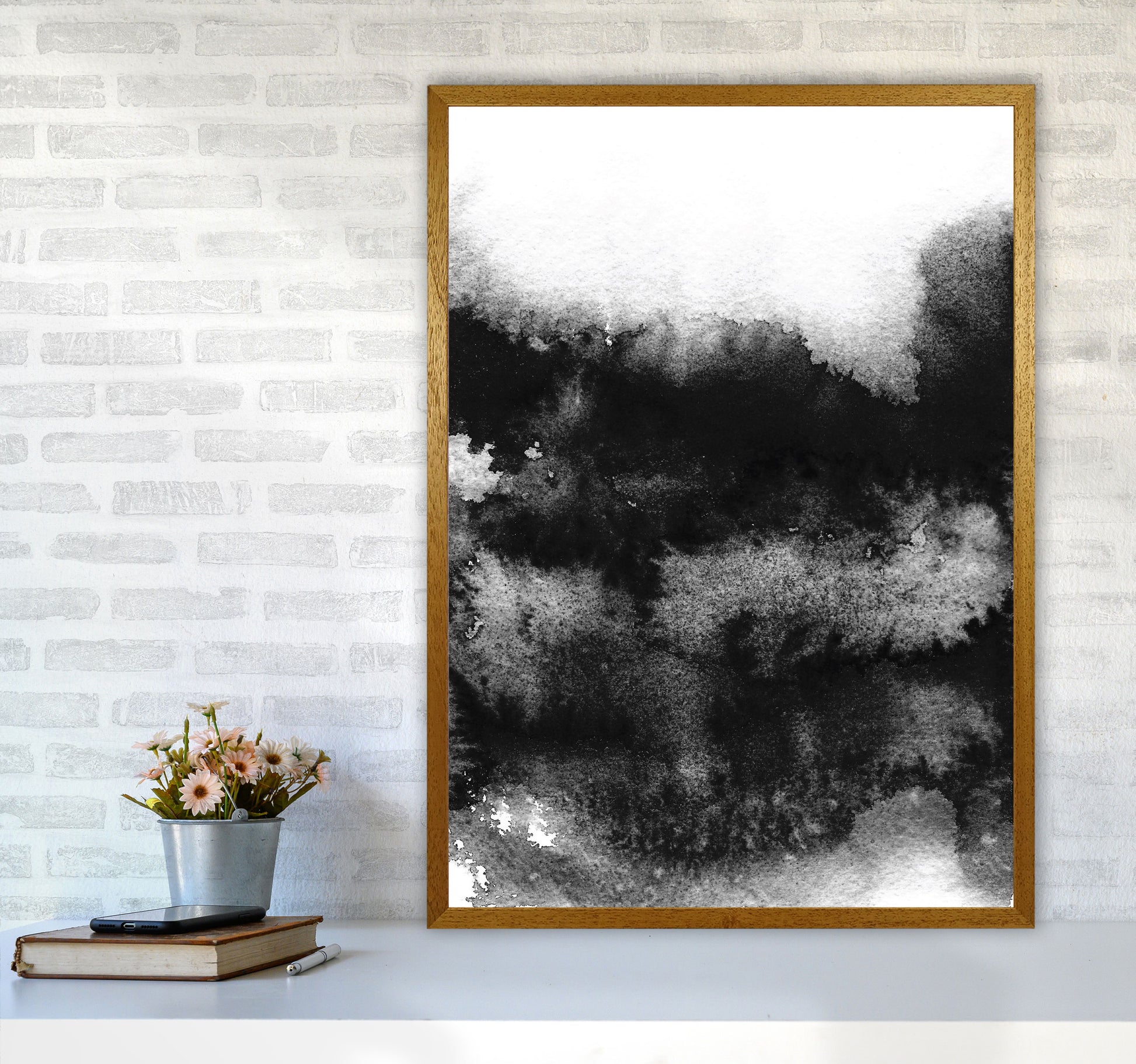 Majestic Monochrome Watercolour 05 Art Print by Pixy Paper A1 Print Only