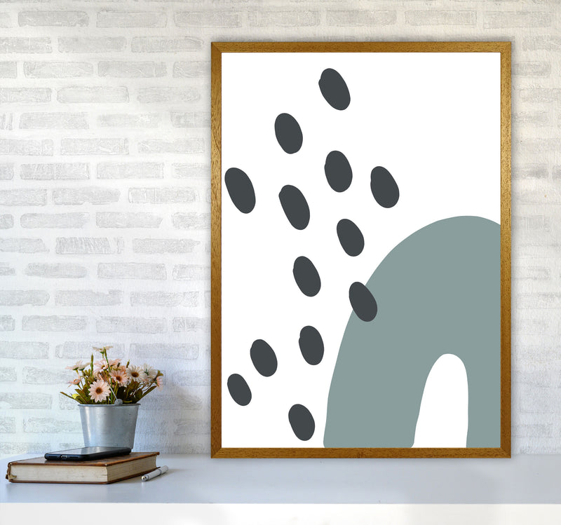 Inspired Teal Rainbow with Polka Art Print by Pixy Paper A1 Print Only