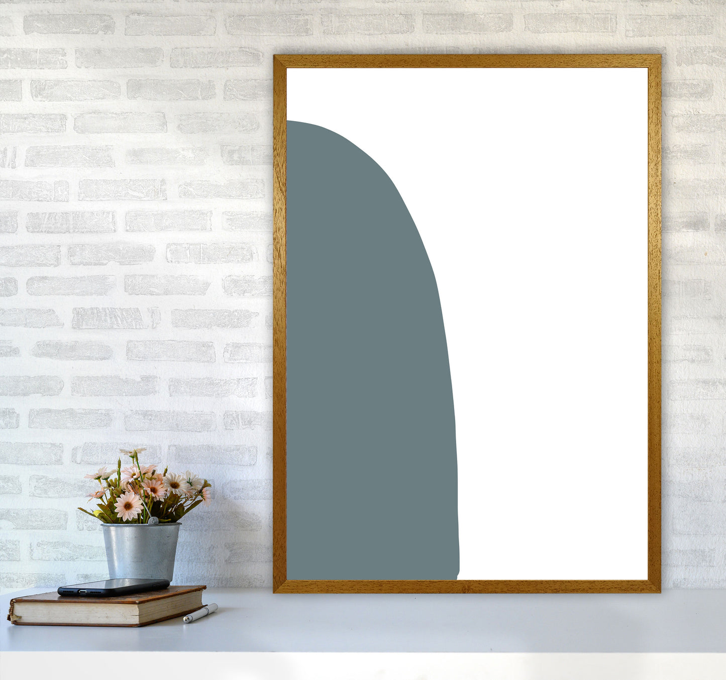 Inspired Teal Half Stone Left Art Print by Pixy Paper A1 Print Only