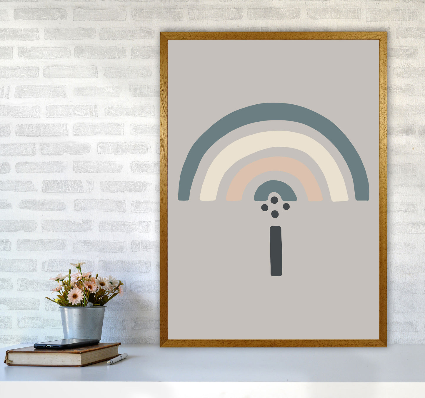 Inspired Natural Rainbow Stone Art Print by Pixy Paper A1 Print Only