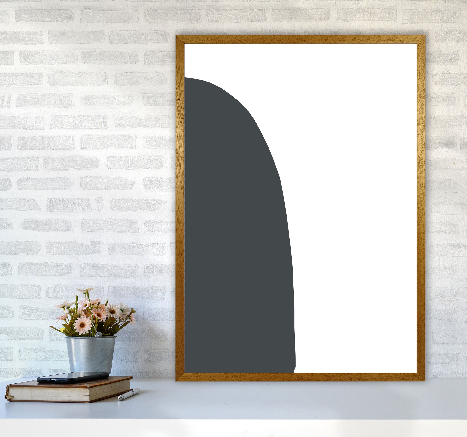 Inspired Off Black Half Stone Left Art Print by Pixy Paper A1 Print Only