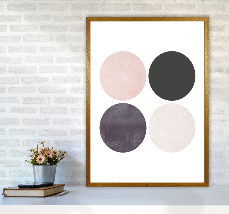 Circles pink cotton Art Print by Pixy Paper A1 Print Only