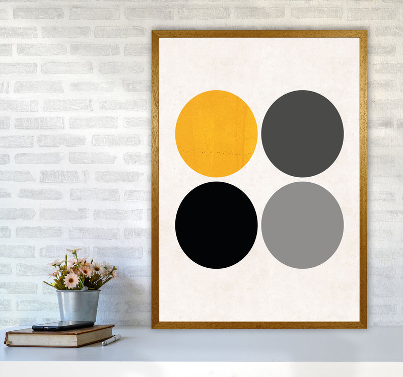 Circles Mustard Art Print by Pixy Paper A1 Print Only