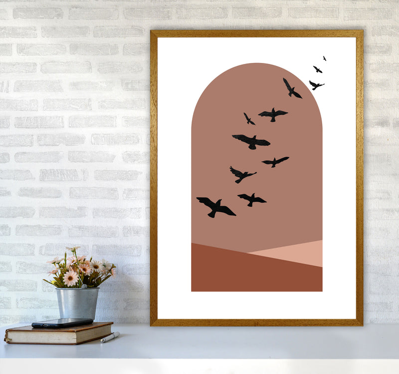 Autumn Saffron abstract Art Print by Pixy Paper A1 Print Only