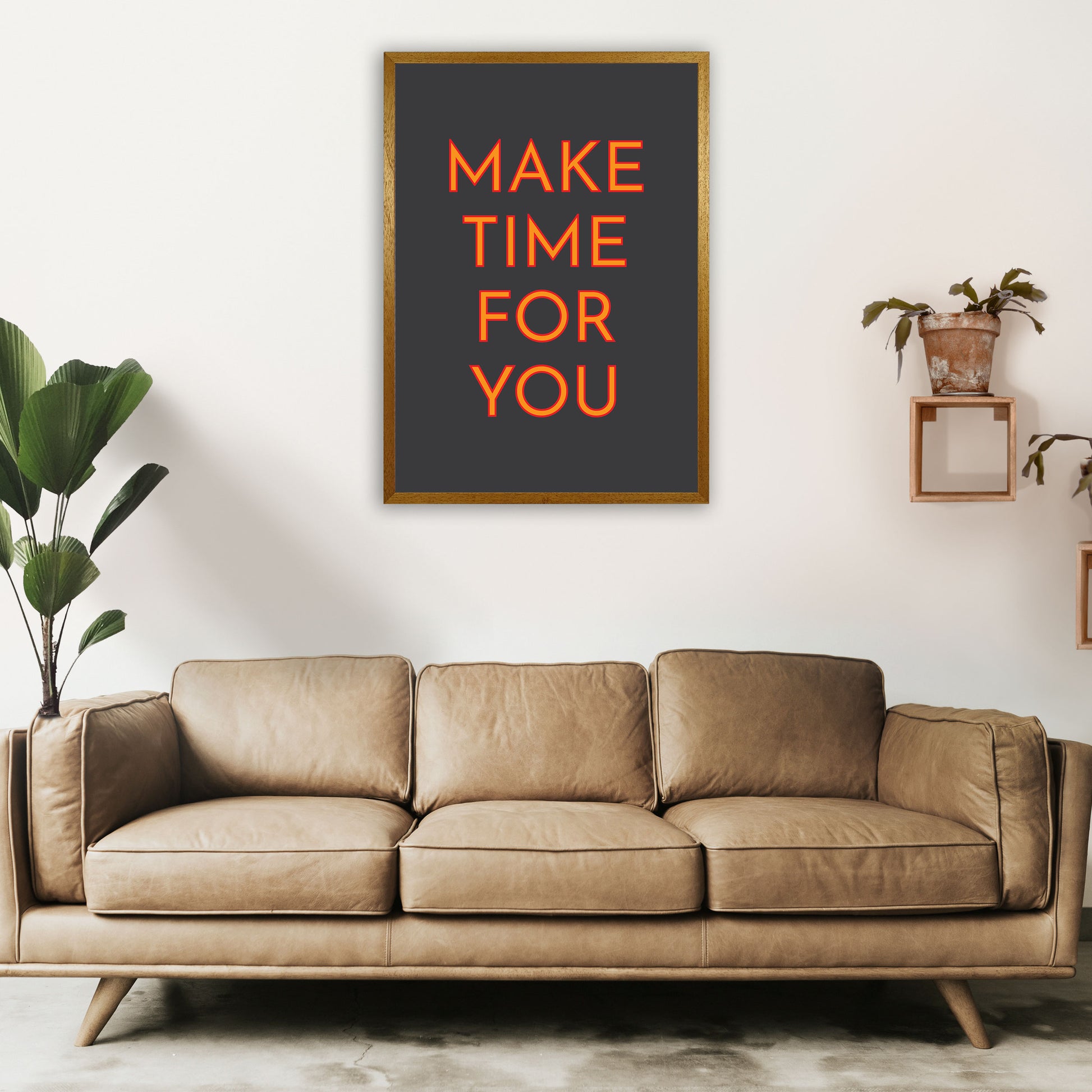Make Time For You Neon Art Print by Pixy Paper A1 Print Only