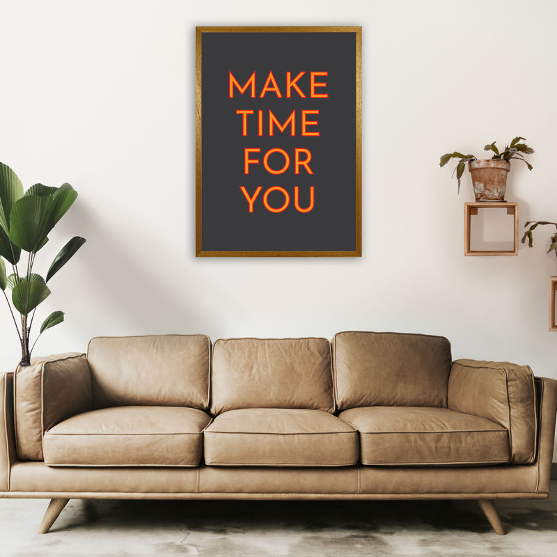 Make Time For You Neon Art Print by Pixy Paper A1 Print Only