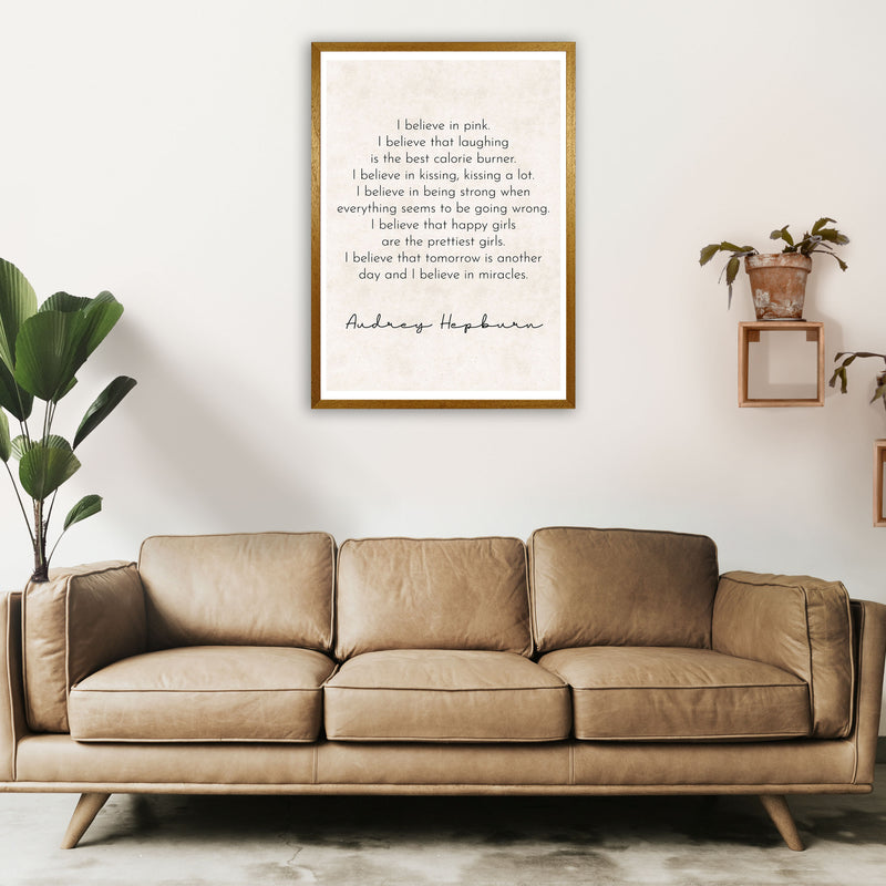 Happy Girls Are The Prettiest - Audrey Hepburn Art Print by Pixy Paper A1 Print Only