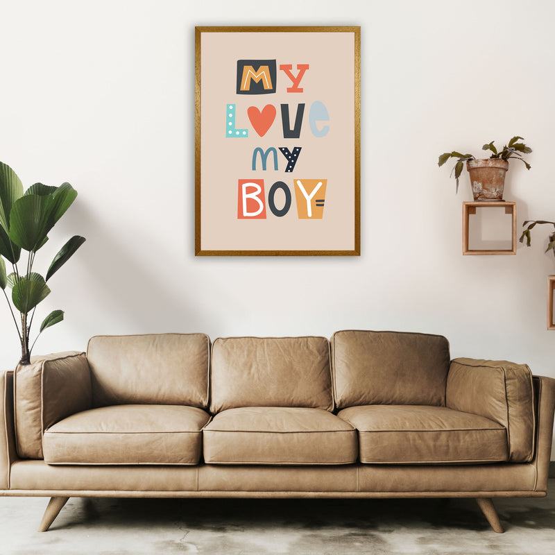 My love my boy Neutral kids Art Print by Pixy Paper A1 Print Only
