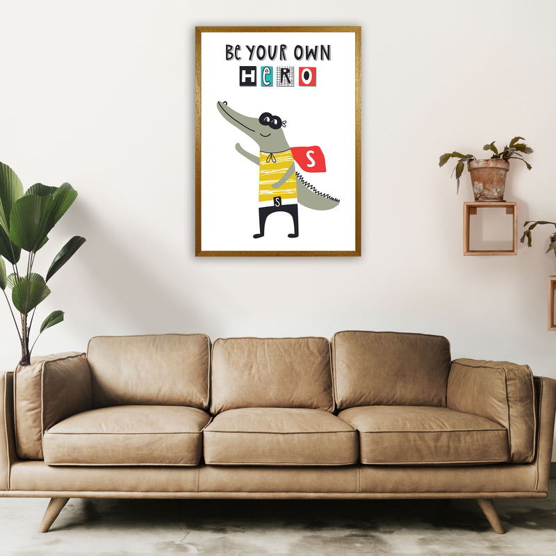 Be your own hero gator Art Print by Pixy Paper A1 Print Only