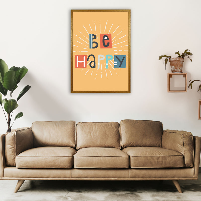 Be happy Neutral kids Art Print by Pixy Paper A1 Print Only
