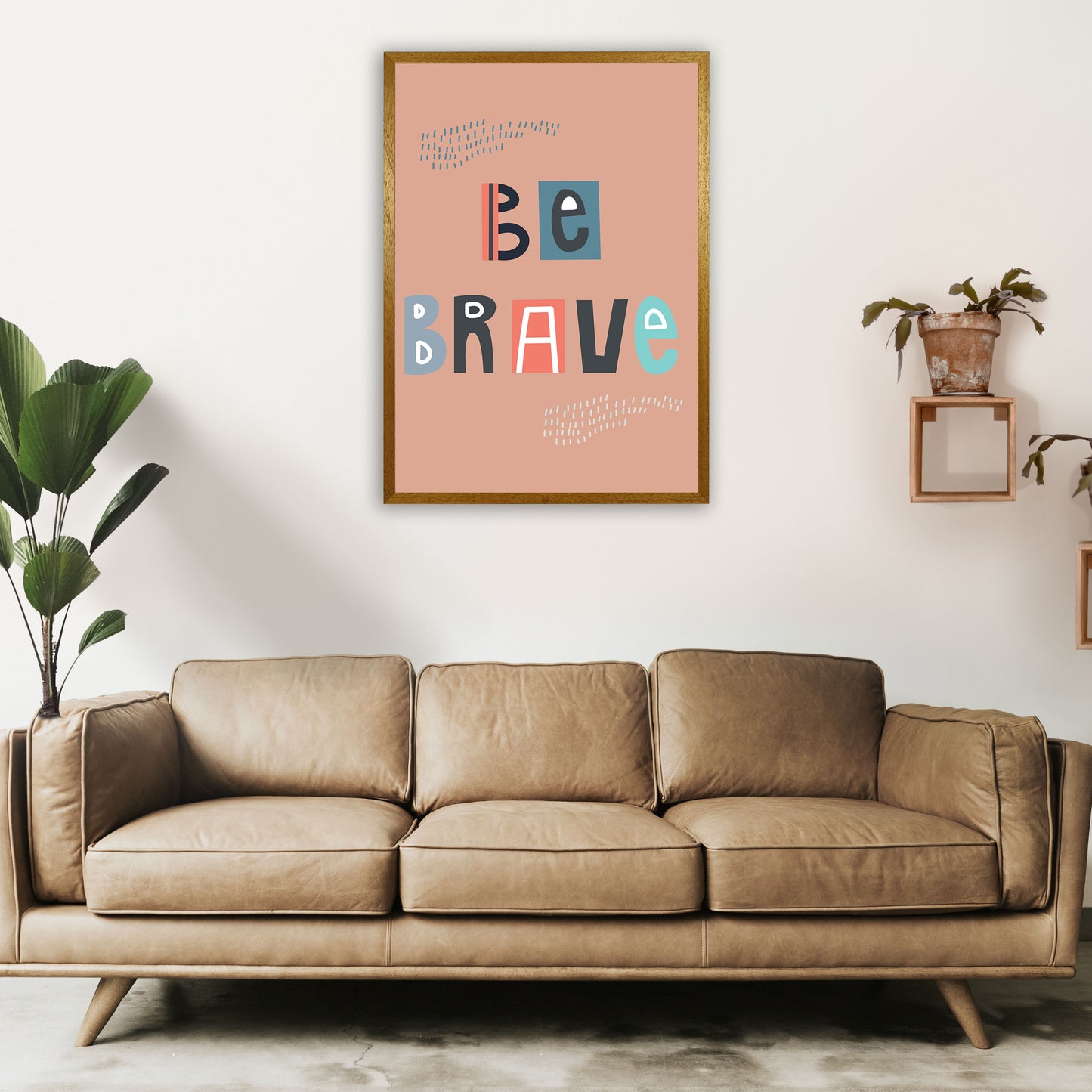 Be brave Neutral kids Art Print by Pixy Paper A1 Print Only