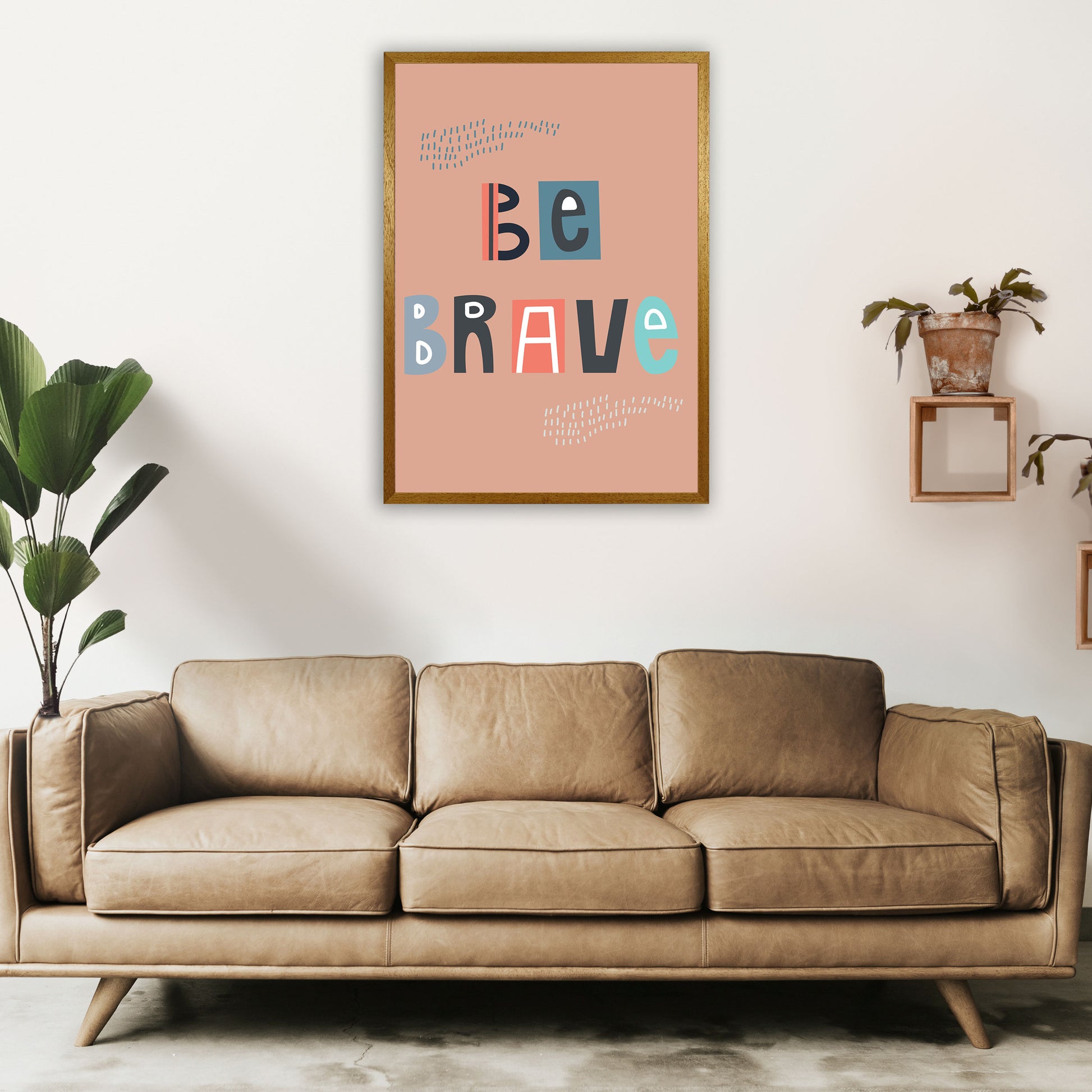 Be brave Neutral kids Art Print by Pixy Paper A1 Print Only