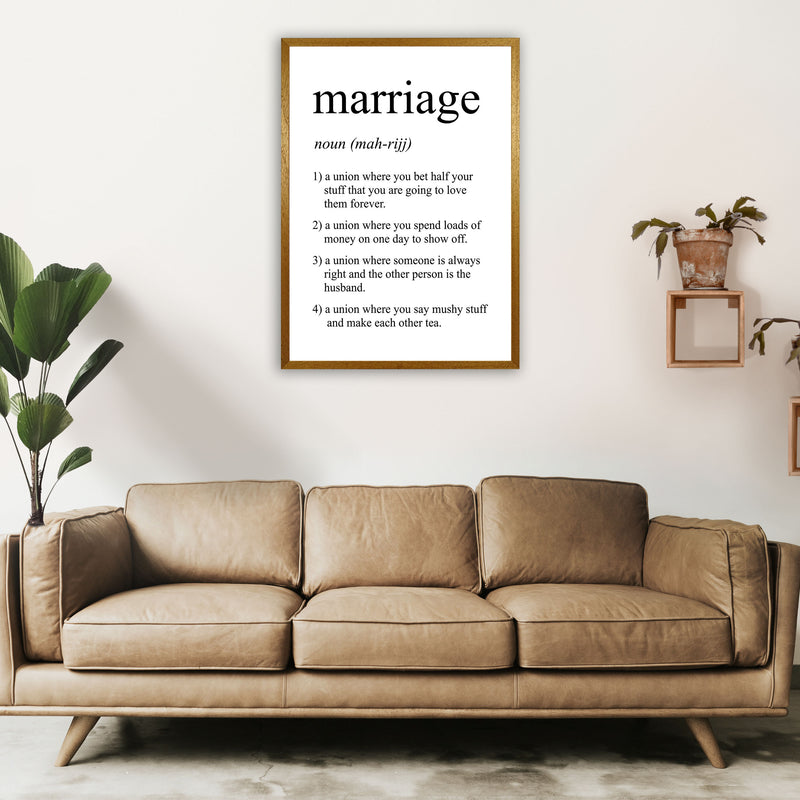 Marriage Definition Art Print by Pixy Paper A1 Print Only