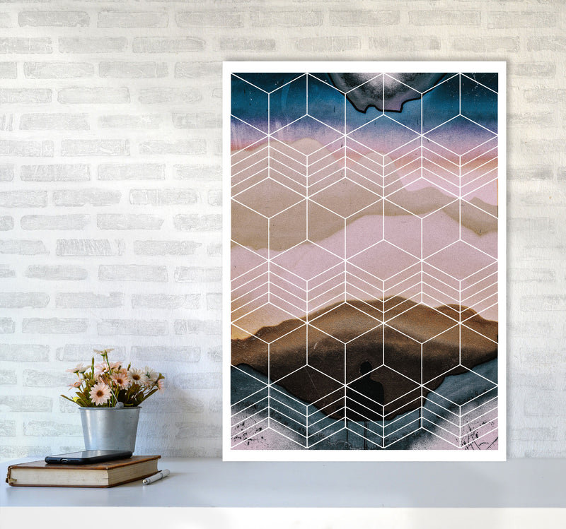Geometric Abstract Modern Print A1 Black Frame