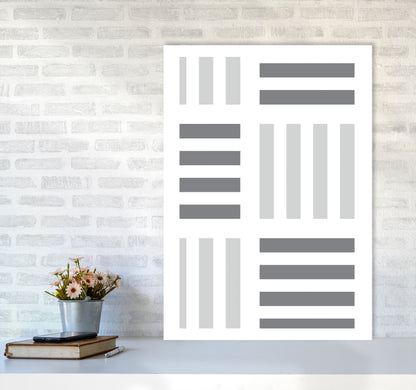 Grey Abstract Patterns 2 Modern Print A1 Black Frame