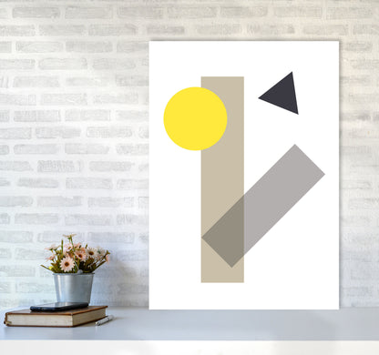 Random Yellow Geo Styles 3 Modern Print A1 Black Frame