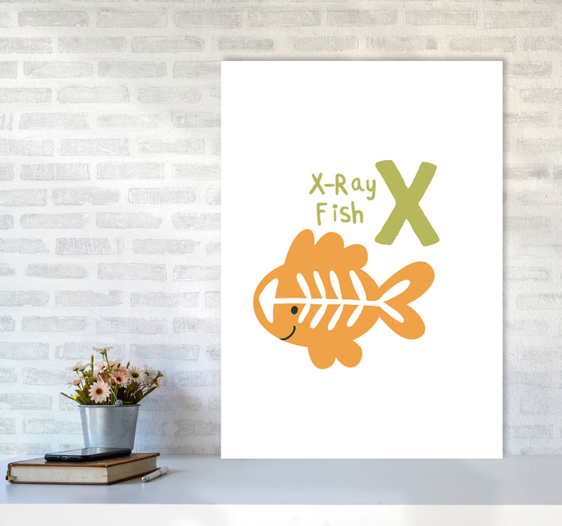 Alphabet Animals, X Is For X-Ray Fish, Nursey Wall Art Poster A1 Black Frame