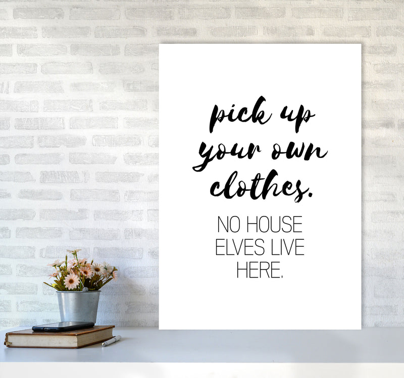 House Elves, Bathroom Framed Typography Wall Art Print A1 Black Frame