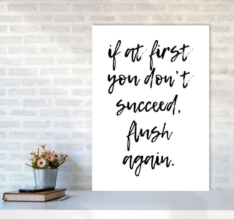Flush Again, Bathroom Modern Print, Framed Bathroom Wall Art A1 Black Frame