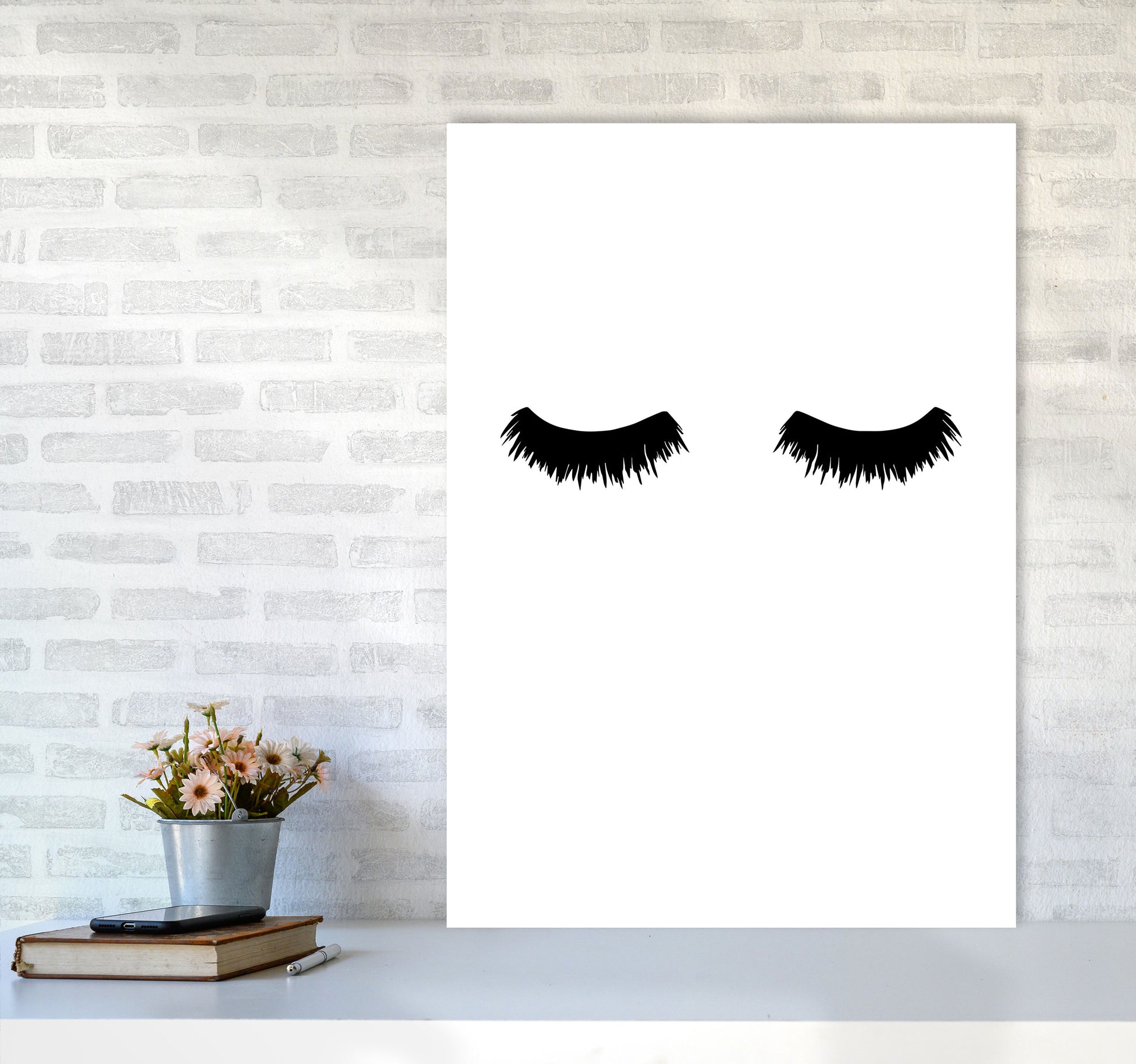 Lashes Modern Print A1 Black Frame