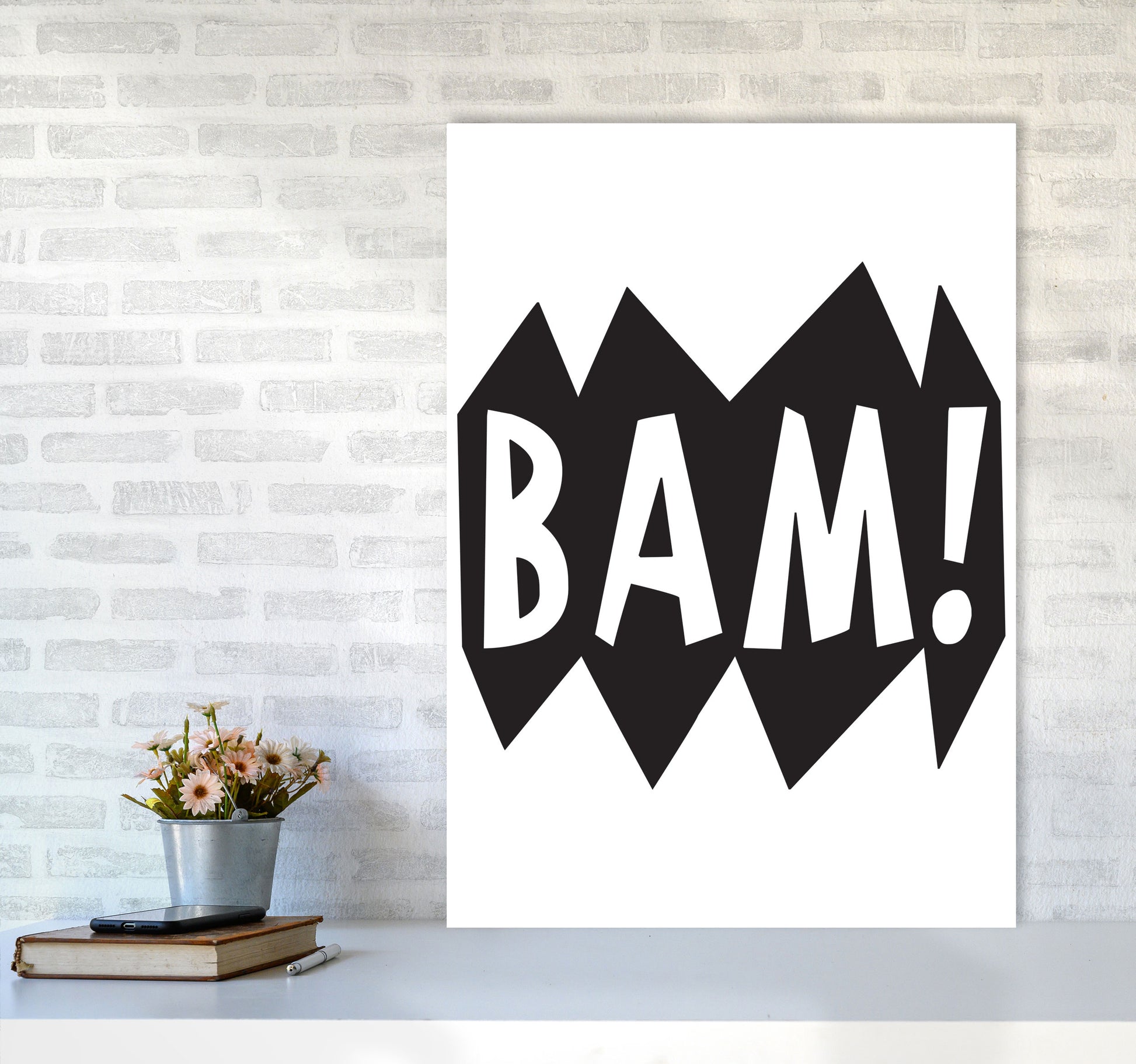BAM! Black Framed Nursey Wall Art Print A1 Black Frame