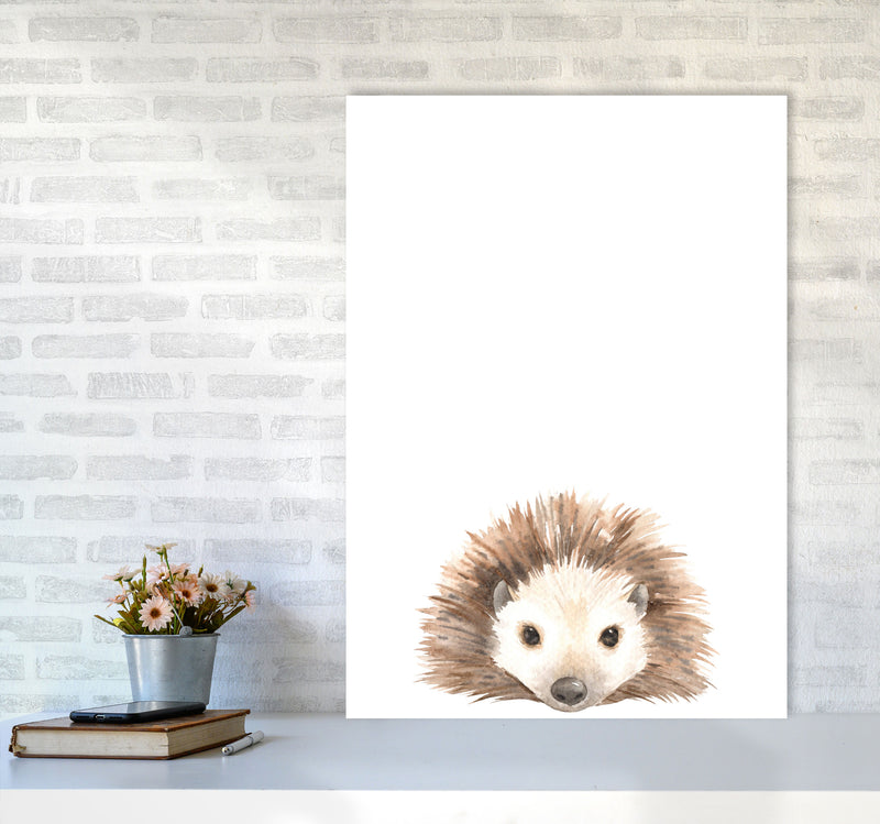 Forest Friends, Cute Hedgehog Modern Print Animal Art Print A1 Black Frame