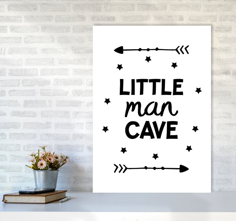 Little Man Cave Black Arrows Framed Nursey Wall Art Print A1 Black Frame