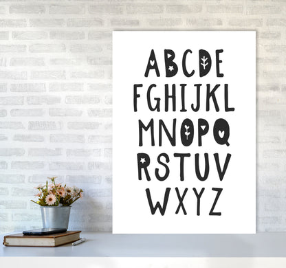Black Alphabet Framed Nursey Wall Art Print A1 Black Frame
