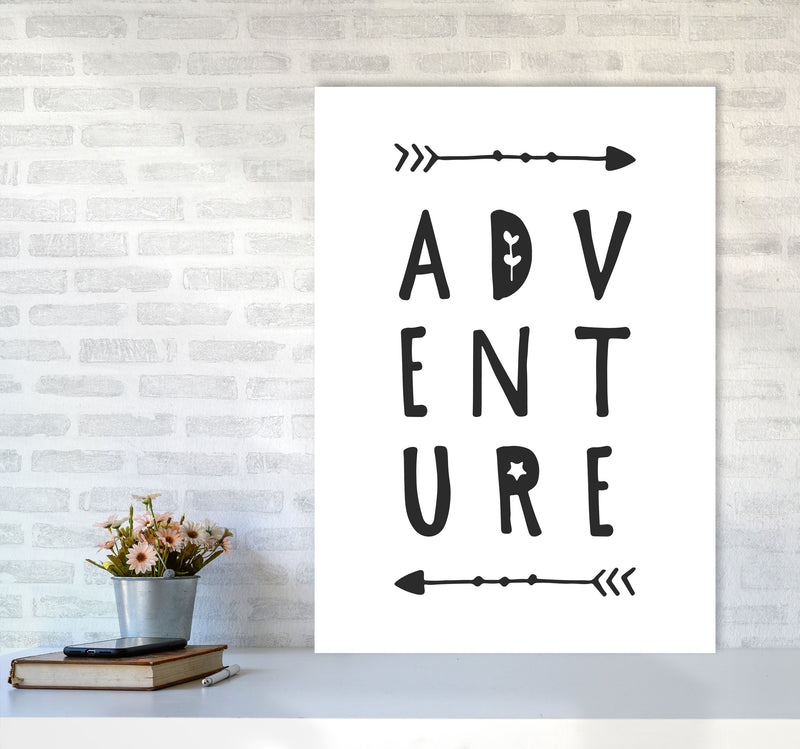 Adventure Black Framed Typography Wall Art Print A1 Black Frame