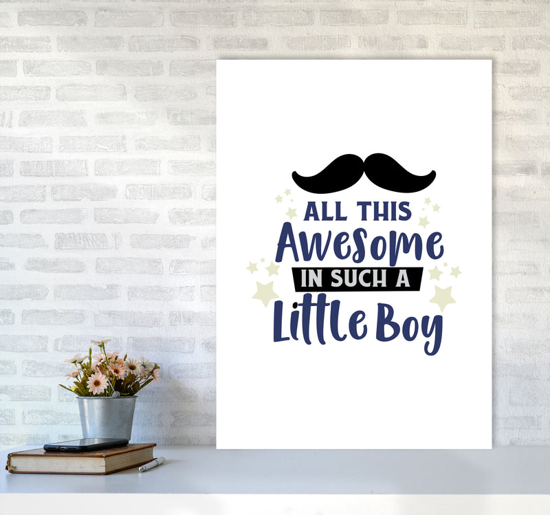 All This Awesome In Such A Little Boy Print, Nursey Wall Art Poster A1 Black Frame